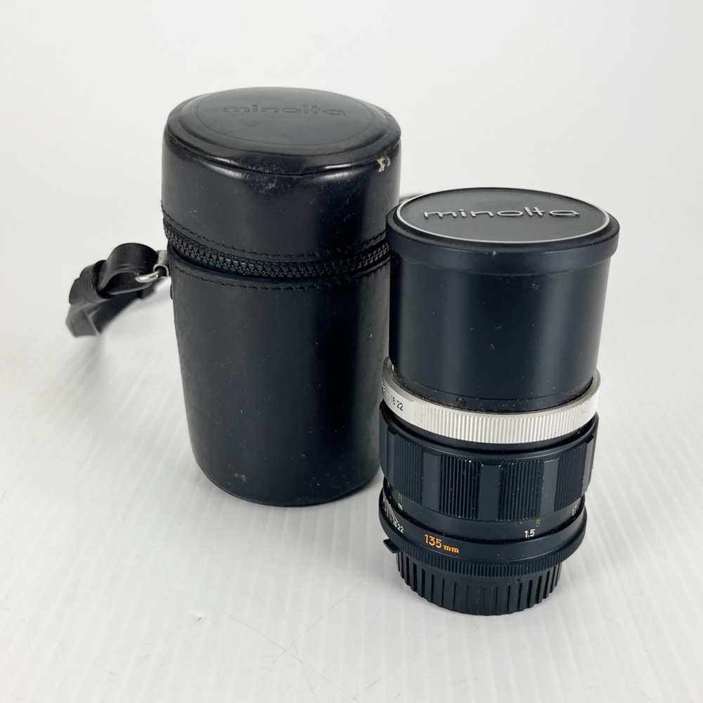 Minolta MC Rokkor-PF 1:2.8 135mm Camera Lens with Cap & Case